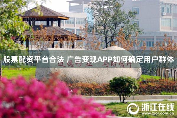 股票配资平台合法 广告变现APP如何确定用户群体