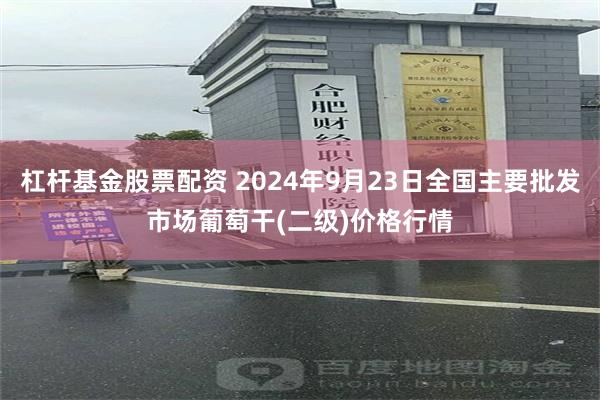 杠杆基金股票配资 2024年9月23日全国主要批发市场葡萄干(二级)价格行情