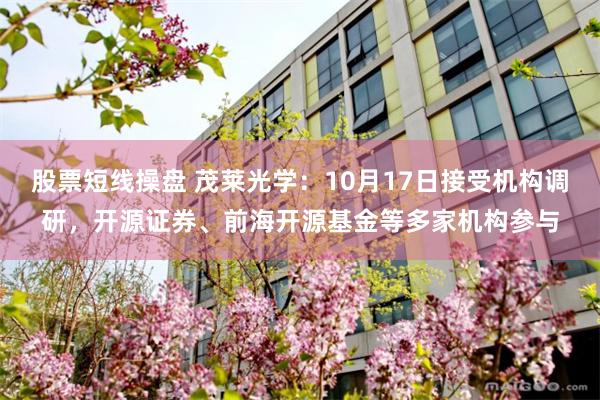 股票短线操盘 茂莱光学：10月17日接受机构调研，开源证券、前海开源基金等多家机构参与