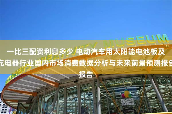 一比三配资利息多少 电动汽车用太阳能电池板及充电器行业国内市场消费数据分析与未来前景预测报告