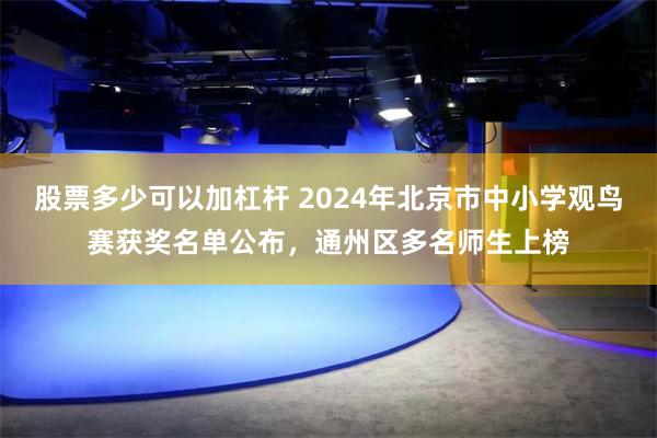 股票多少可以加杠杆 2024年北京市中小学观鸟赛获奖名单公布，通州区多名师生上榜